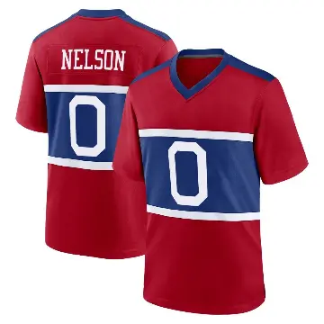 ＃0 Men's Braylen Nelson Red Game New York Giants Century Alternate Jersey