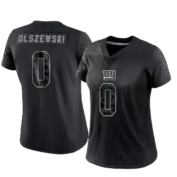 ＃0 Women's Gunner Olszewski Black Limited New York Giants Reflective Jersey