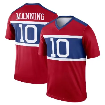 ＃10 Men's Eli Manning Red Legend New York Giants Century Alternate Jersey