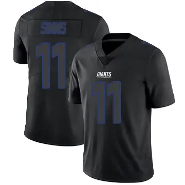 ＃11 Men's Phil Simms Black Impact Limited New York Giants Jersey