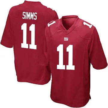 ＃11 Men's Phil Simms Red Game New York Giants Alternate Jersey