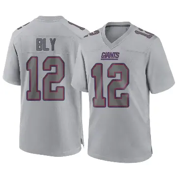 ＃12 Men's Jordan Bly Gray Game New York Giants Atmosphere Fashion Jersey