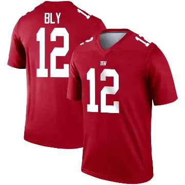 ＃12 Men's Jordan Bly Red Legend New York Giants Inverted Jersey