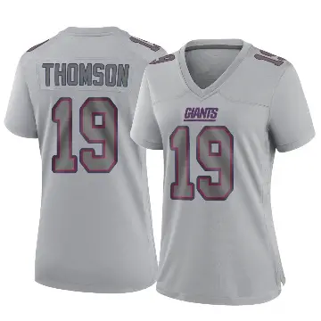 ＃19 Women's Bobby Thomson Gray Game New York Giants Atmosphere Fashion Jersey