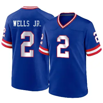 ＃2 Men's Antwane Wells Jr. Royal Game New York Giants Classic Jersey