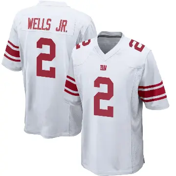 ＃2 Men's Antwane Wells Jr. White Game New York Giants Jersey