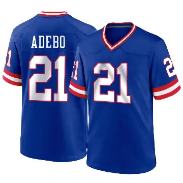 ＃21 Men's Paulson Adebo Royal Game New York Giants Classic Jersey