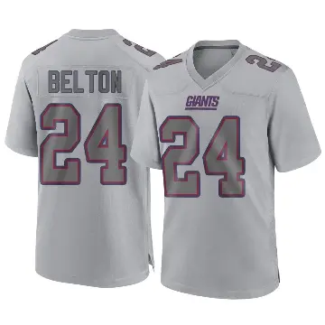 ＃24 Youth Dane Belton Gray Game New York Giants Atmosphere Fashion Jersey
