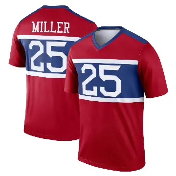 ＃25 Men's Dante Miller Red Legend New York Giants Century Alternate Jersey