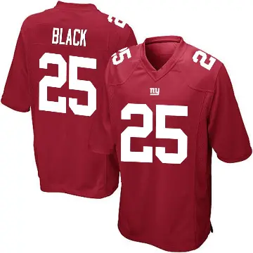 ＃25 Men's Korie Black Red Game New York Giants Alternate Jersey