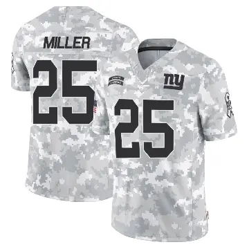 ＃25 Youth Dante Miller Arctic Camo Limited New York Giants 2024 Salute to Service Jersey