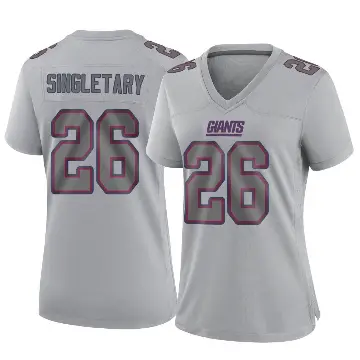 ＃26 Women's Devin Singletary Gray Game New York Giants Atmosphere Fashion Jersey