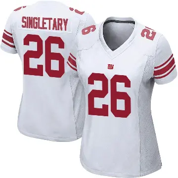 ＃26 Women's Devin Singletary White Game New York Giants Jersey