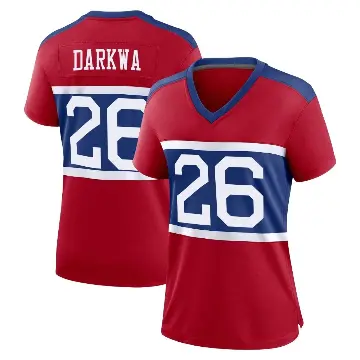 ＃26 Women's Orleans Darkwa Red Game New York Giants Century Alternate Jersey