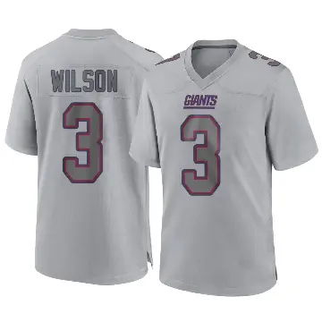 ＃3 Youth Russell Wilson Gray Game New York Giants Atmosphere Fashion Jersey