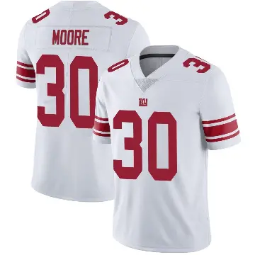 ＃30 Men's TJ Moore White Limited New York Giants Vapor Untouchable Jersey