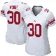 ＃30 Women's TJ Moore White Game New York Giants Jersey
