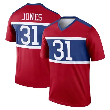 ＃31 Men's Nic Jones Red Legend New York Giants Century Alternate Jersey