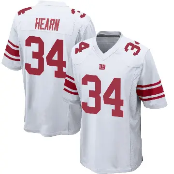 ＃34 Men's Azizi Hearn White Game New York Giants Jersey