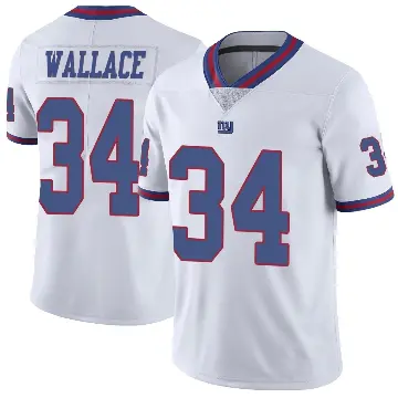 ＃34 Men's K'Von Wallace White Limited New York Giants Color Rush Jersey
