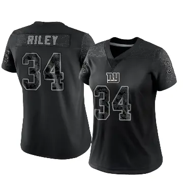 ＃34 Women's Elijah Riley Black Limited New York Giants Reflective Jersey