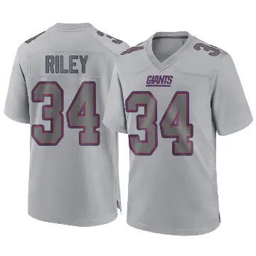 ＃34 Youth Elijah Riley Gray Game New York Giants Atmosphere Fashion Jersey