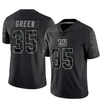 ＃35 Men's Art Green Black Limited New York Giants Reflective Jersey
