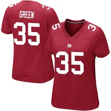 ＃35 Women's Art Green Red Game New York Giants Alternate Jersey