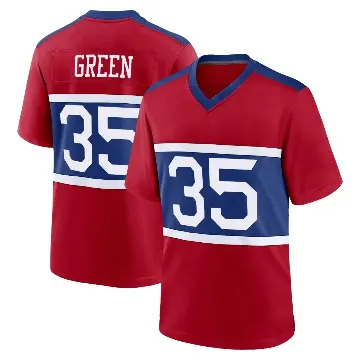 ＃35 Youth Art Green Red Game New York Giants Century Alternate Jersey