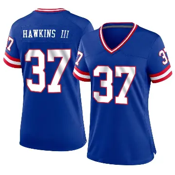 ＃37 Women's Tre Hawkins III Royal Game New York Giants Classic Jersey
