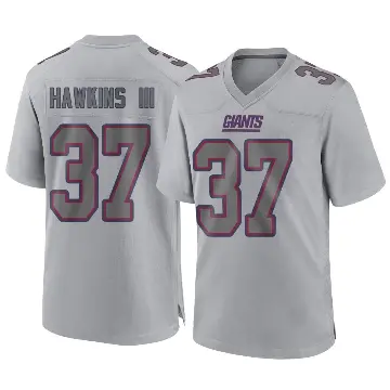＃37 Youth Tre Hawkins III Gray Game New York Giants Atmosphere Fashion Jersey