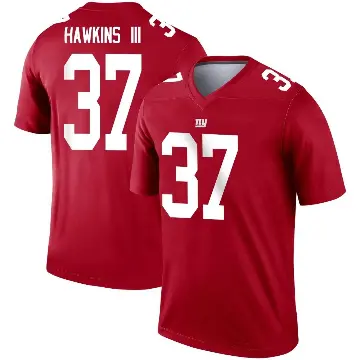 ＃37 Youth Tre Hawkins III Red Legend New York Giants Inverted Jersey