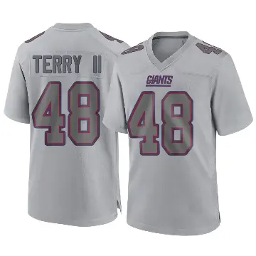 ＃48 Men's Jermaine Terry II Gray Game New York Giants Atmosphere Fashion Jersey