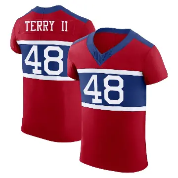 ＃48 Men's Jermaine Terry II Red Elite New York Giants Century Alternate Vapor F.U.S.E. Jersey