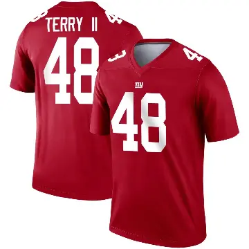 ＃48 Youth Jermaine Terry II Red Legend New York Giants Inverted Jersey