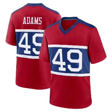 ＃49 Men's Matthew Adams Red Game New York Giants Century Alternate Jersey