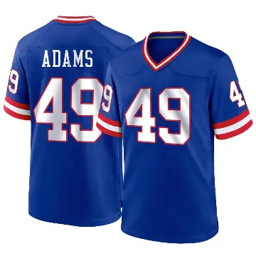 ＃49 Men's Matthew Adams Royal Game New York Giants Classic Jersey
