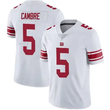 ＃5 Men's Dalen Cambre White Limited New York Giants Vapor Untouchable Jersey