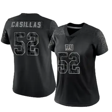 ＃52 Women's Jonathan Casillas Black Limited New York Giants Reflective Jersey