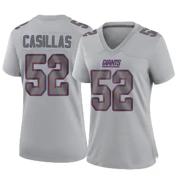 ＃52 Women's Jonathan Casillas Gray Game New York Giants Atmosphere Fashion Jersey