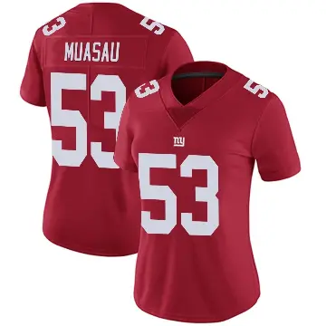 ＃53 Women's Darius Muasau Red Limited New York Giants Alternate Vapor Untouchable Jersey