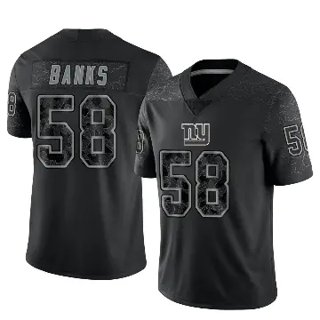 ＃58 Men's Carl Banks Black Limited New York Giants Reflective Jersey