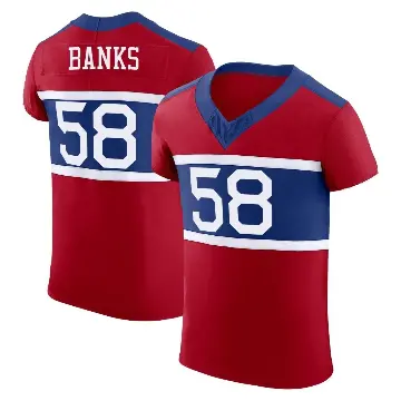 ＃58 Men's Carl Banks Red Elite New York Giants Century Alternate Vapor F.U.S.E. Jersey