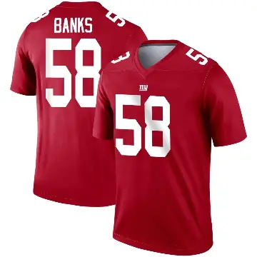 ＃58 Men's Carl Banks Red Legend New York Giants Inverted Jersey