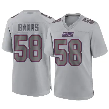 ＃58 Youth Carl Banks Gray Game New York Giants Atmosphere Fashion Jersey