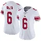 ＃6 Women's Jamie Gillan White Limited New York Giants Vapor Untouchable Jersey