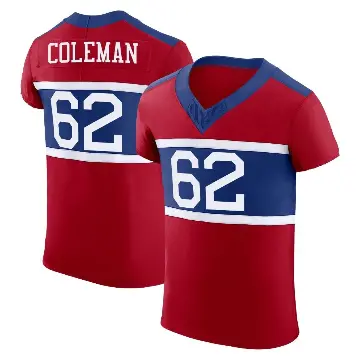 ＃62 Men's Davon Coleman Red Elite New York Giants Century Alternate Vapor F.U.S.E. Jersey