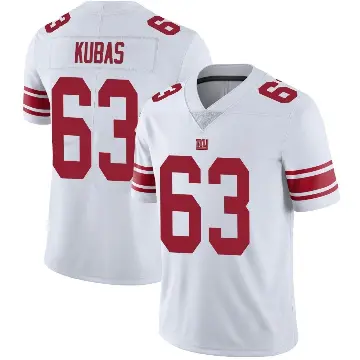 ＃63 Men's Jake Kubas White Limited New York Giants Vapor Untouchable Jersey