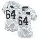 ＃64 Women's Aaron Stinnie Arctic Camo Limited New York Giants 2024 Salute to Service Jersey