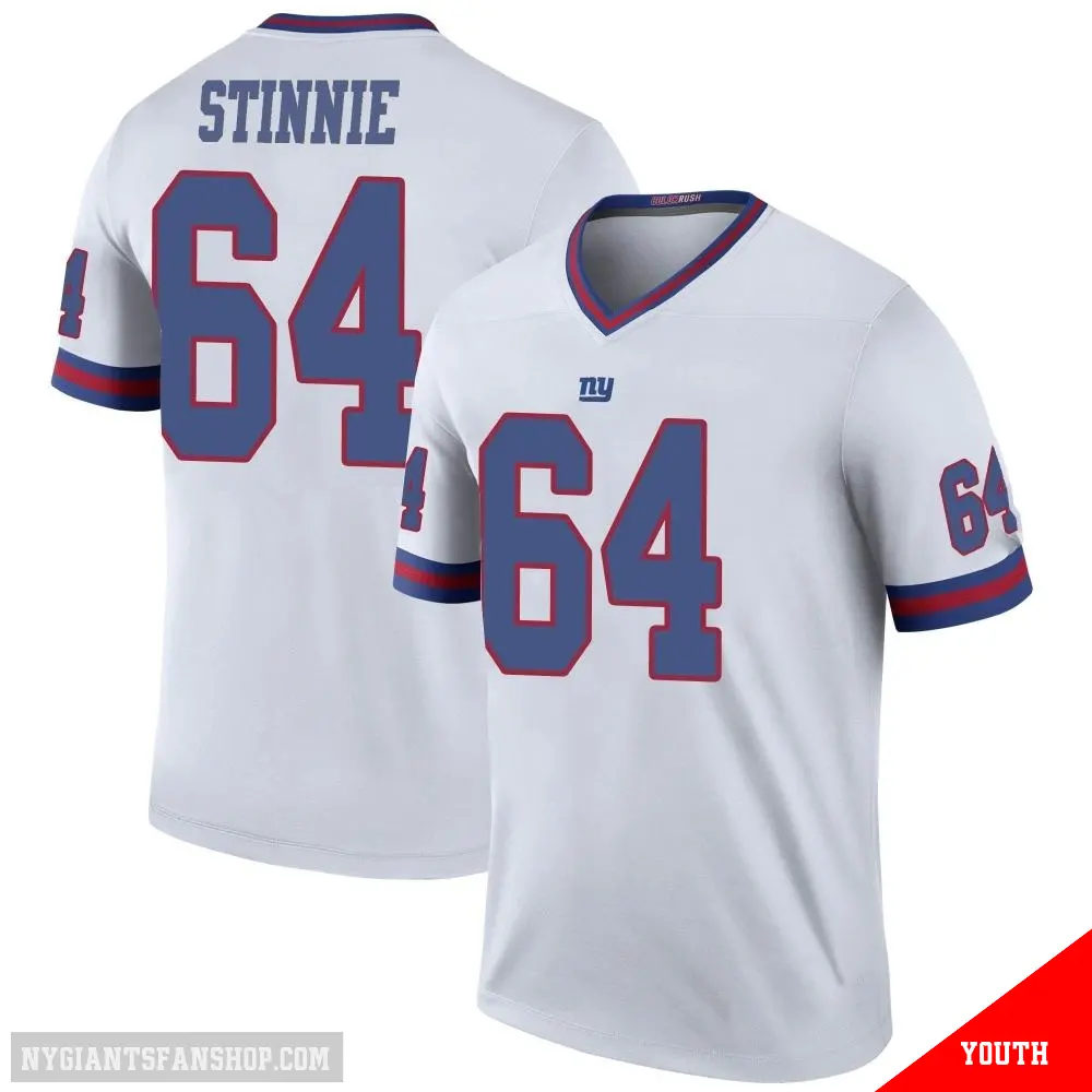 ＃64 Youth Aaron Stinnie White Legend New York Giants Color Rush Jersey